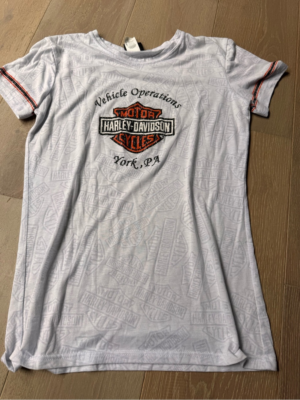 York, PA Harley-Davidson Black Tag Tee with Orange Logo Accent